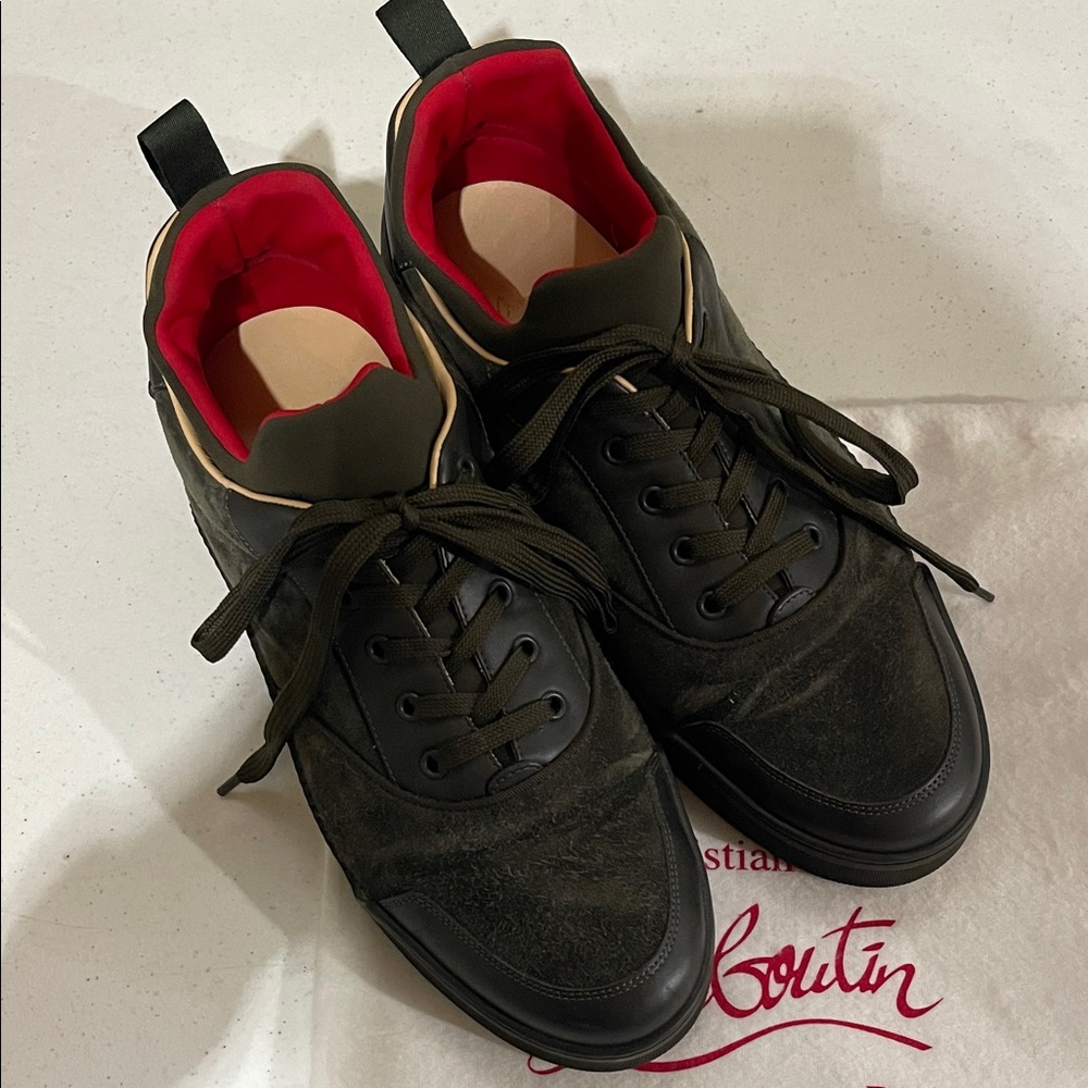 Christian Louboutin Black and Red Sneakers